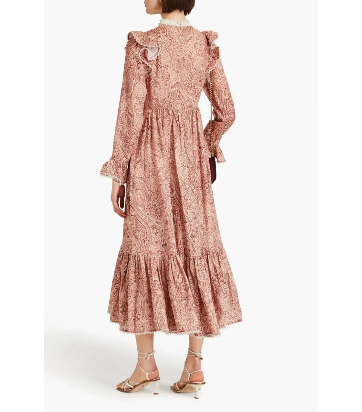 Zimmermann The Wonderland Frilled Midi Dress in Blush Paisley Size 4 / AU 16 photo 2
