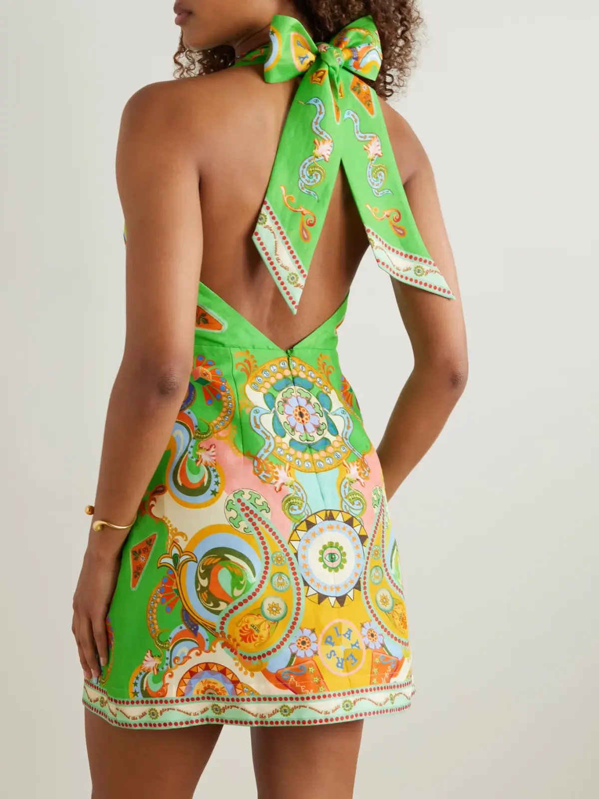 Alemais Pinball Mini Dress Green Multi Size AU 8 photo 3