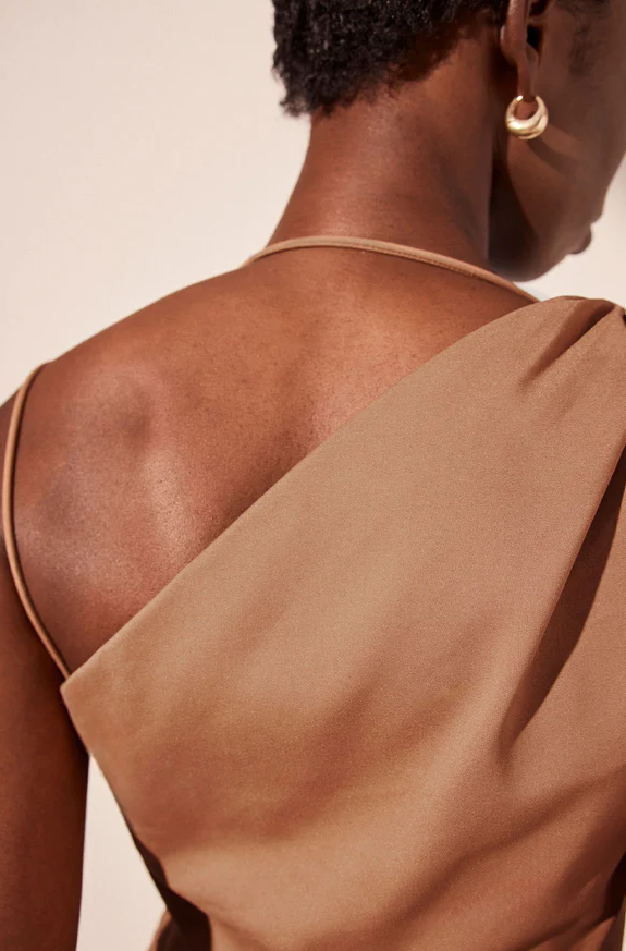 Shona Joy Lani Asymmetrical Gathered Maxi Dress - Cinnamon photo 2