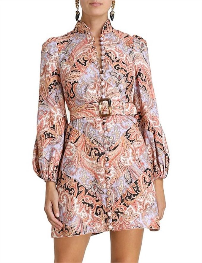 Zimmermann Botanica Chevron Mini Dress photo 4