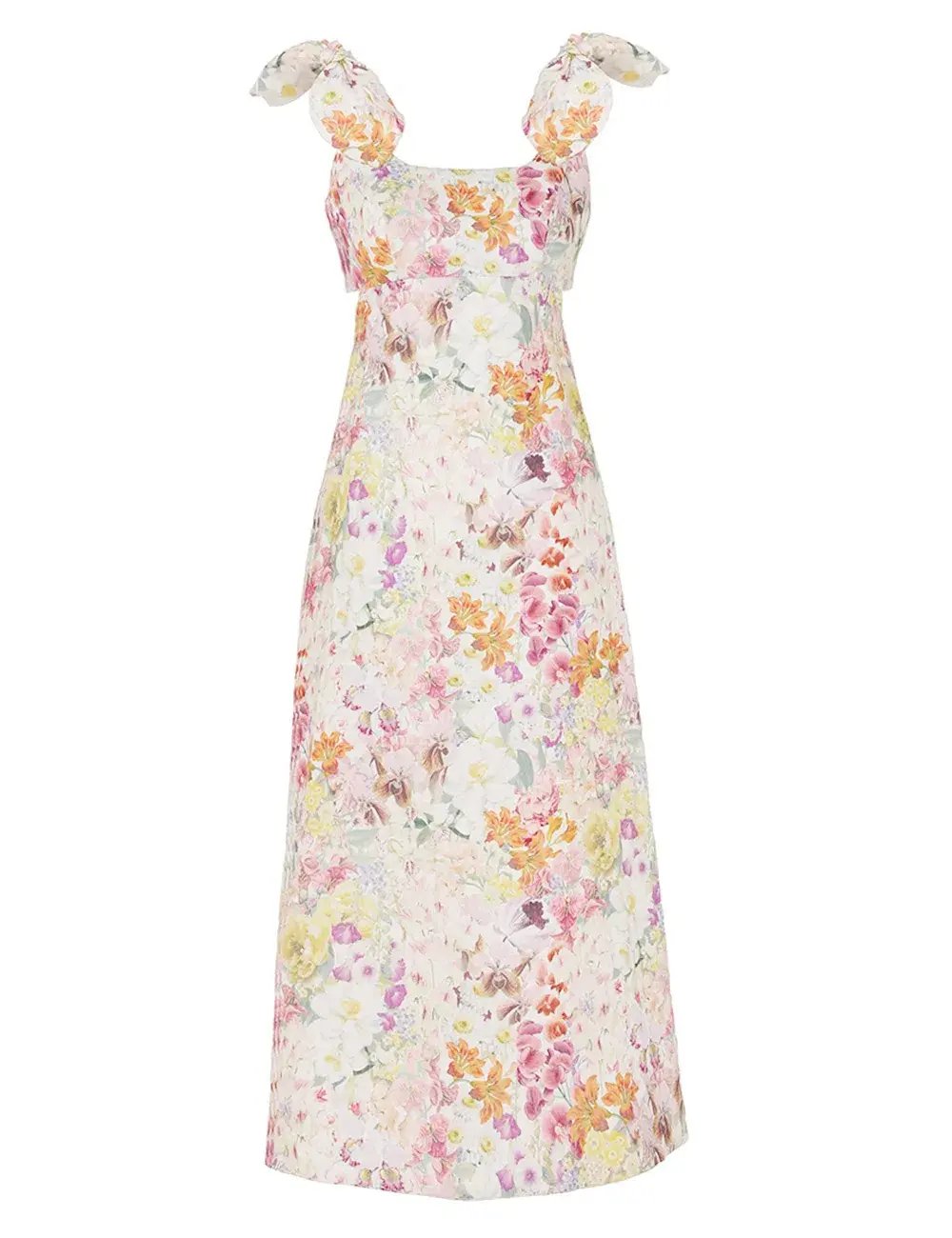 Zimmermann The Harmony Tie Shoulder Midi Dress in Kaleidoscope Garden Size 0 / AU 8 photo 4