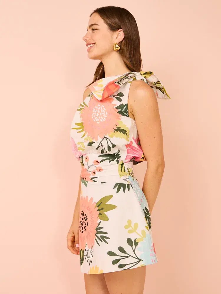 By Nicola Amelie One Shoulder Mini Dress In Potpourri Size 10 photo 3