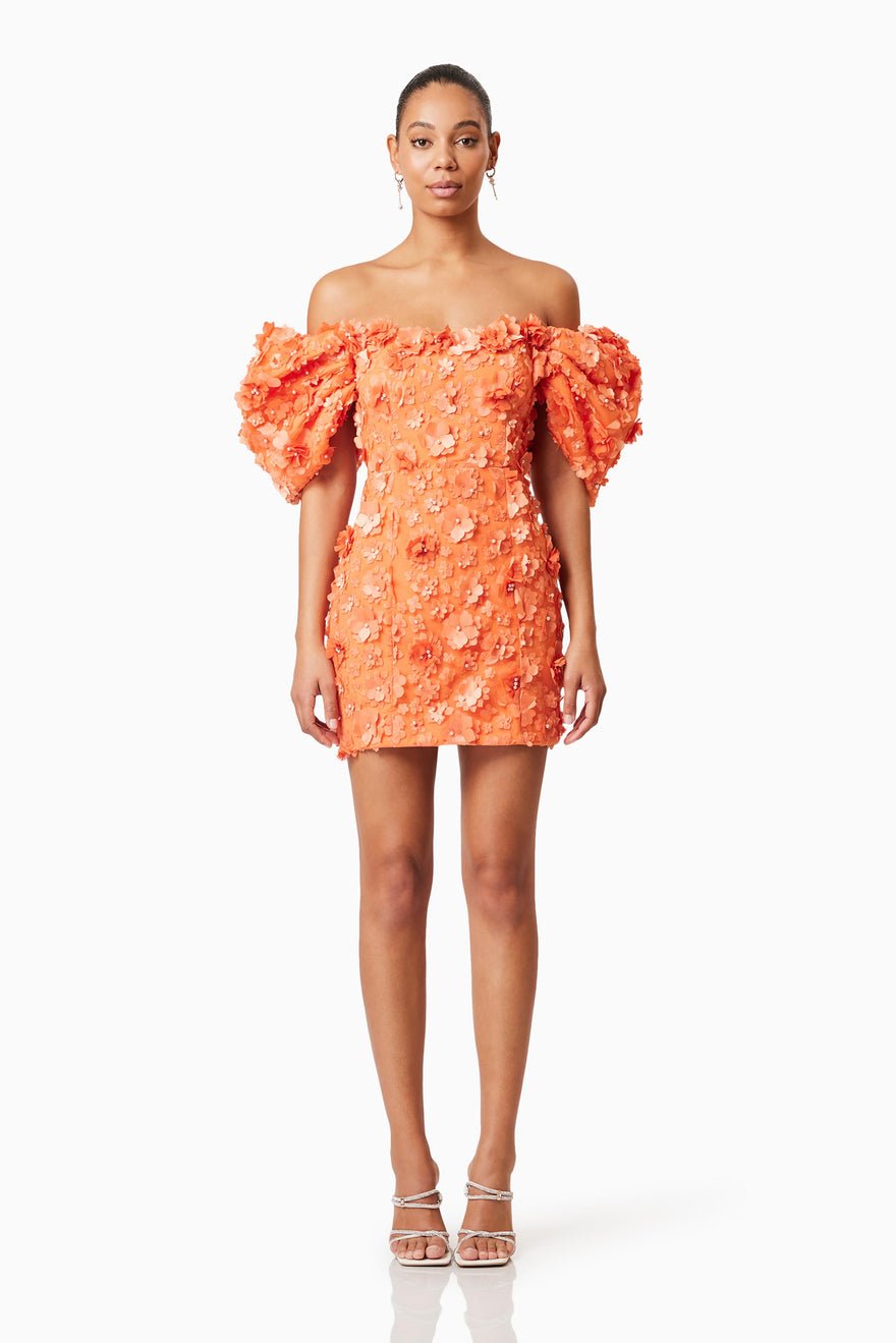 Elliatt Bluebell Mini Dress - Orange photo 4