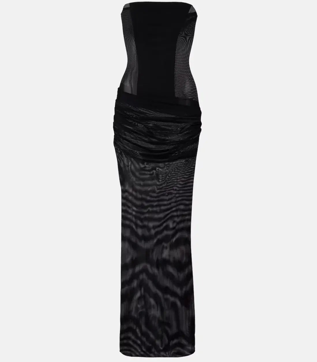 ALEX PERRY SHEER STRAPLESS CORSET DRESS IN BLACK STRETCH MESH AU 10 photo 3