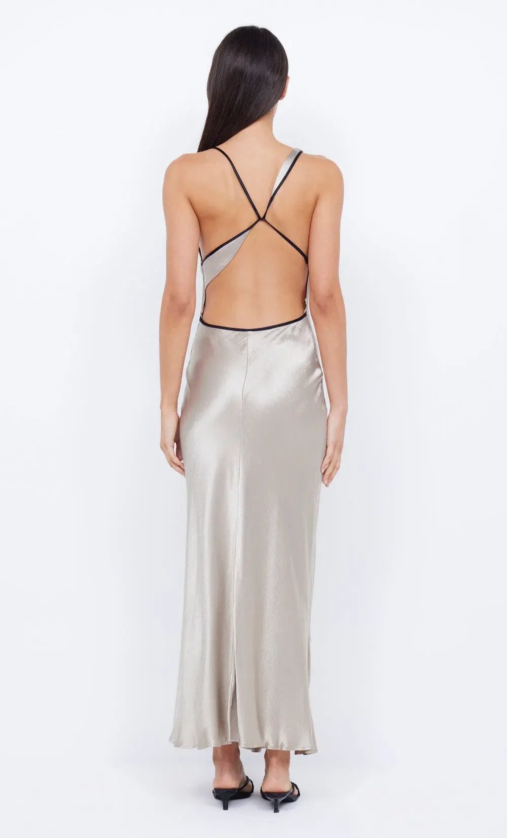 Bec & Bridge Farah Cowl Maxi Dress Oyster/Black Size 8 photo 3