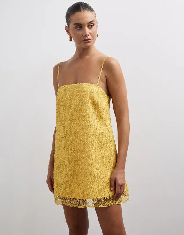 Lover Lina Mini Dress Golden Yellow Size 10 photo 2