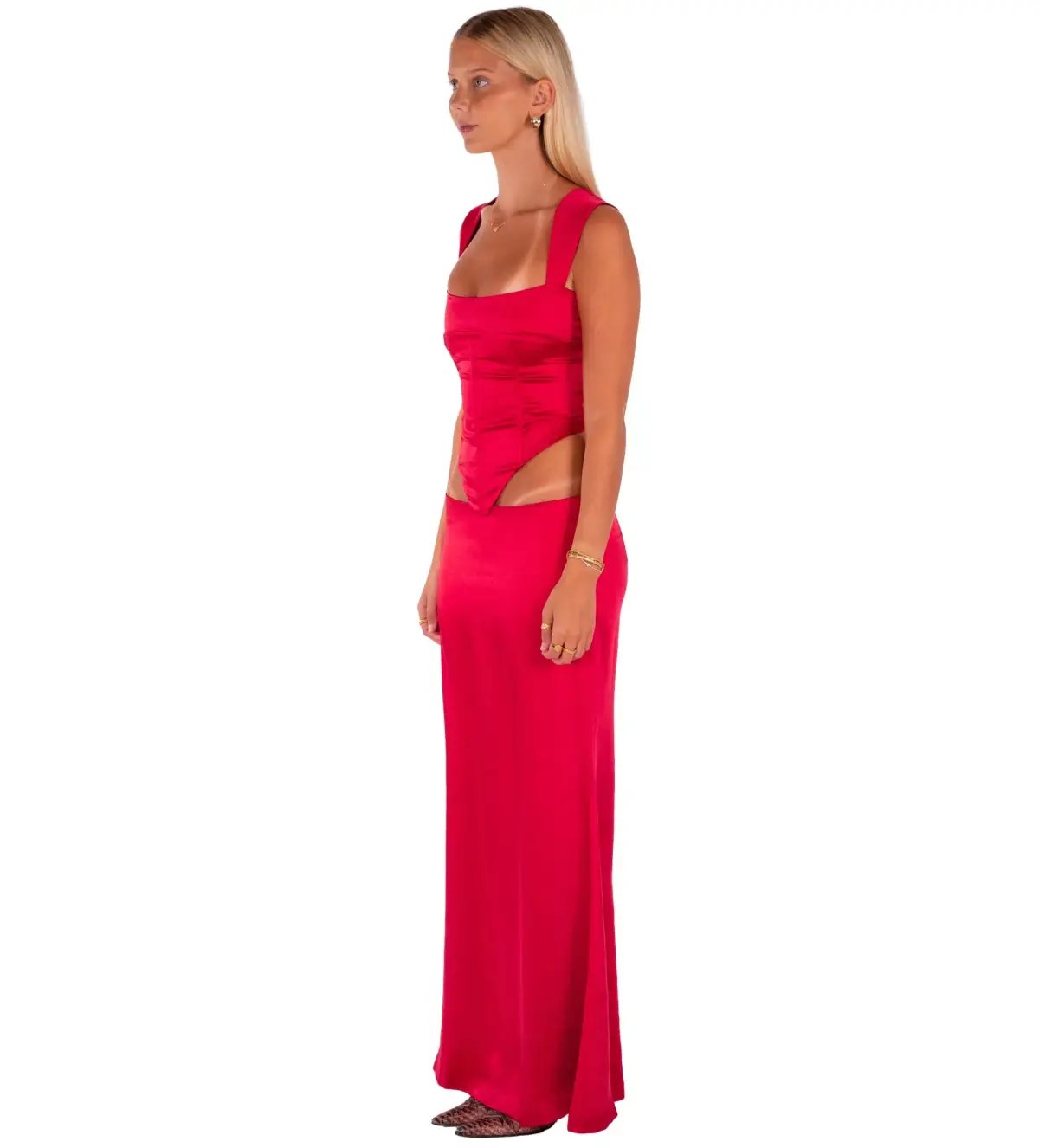 I am Delilah Valerie Corset and Skirt Set in Cherry Size XS / AU 6 photo 2