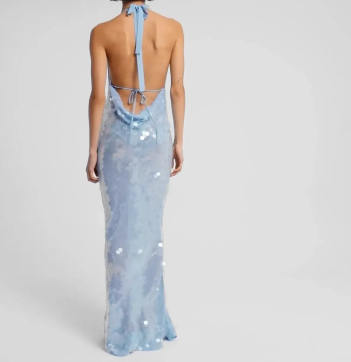 Rat & Boa Anais Maxi Dress Gown In Blue Sequin Size XXS / Au 4 photo 6