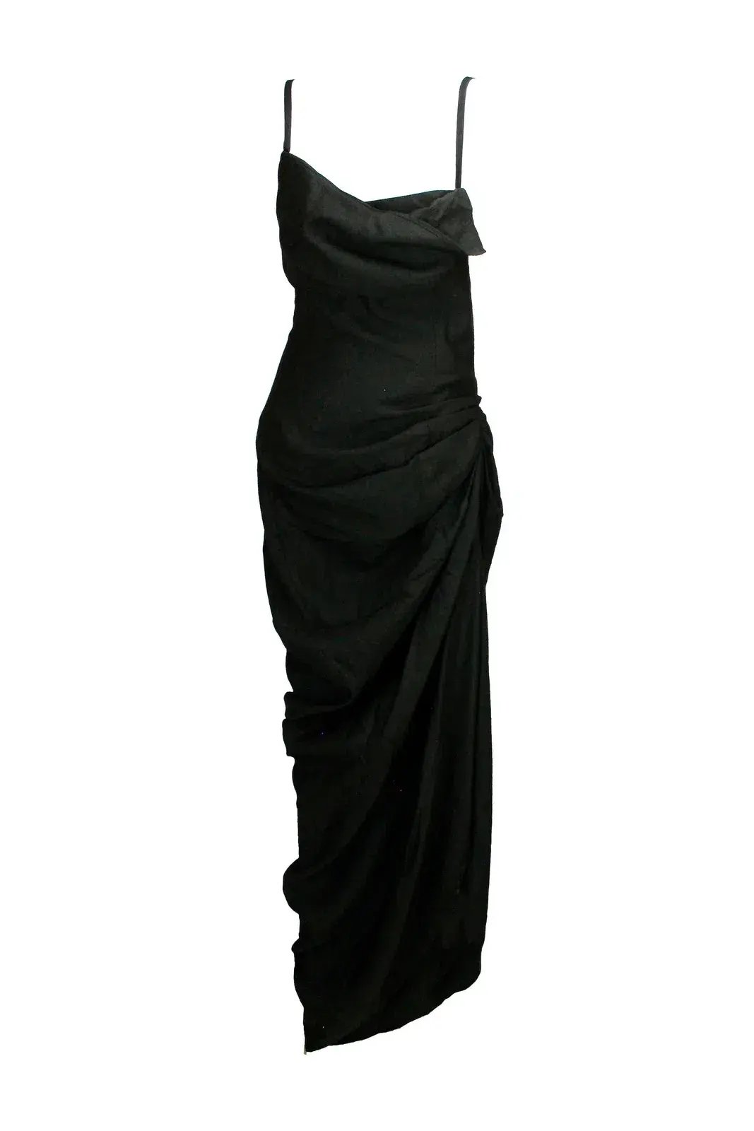 Jacquemus La Robe Saudade Asymmetrical Dress in Black Size 10 photo 4
