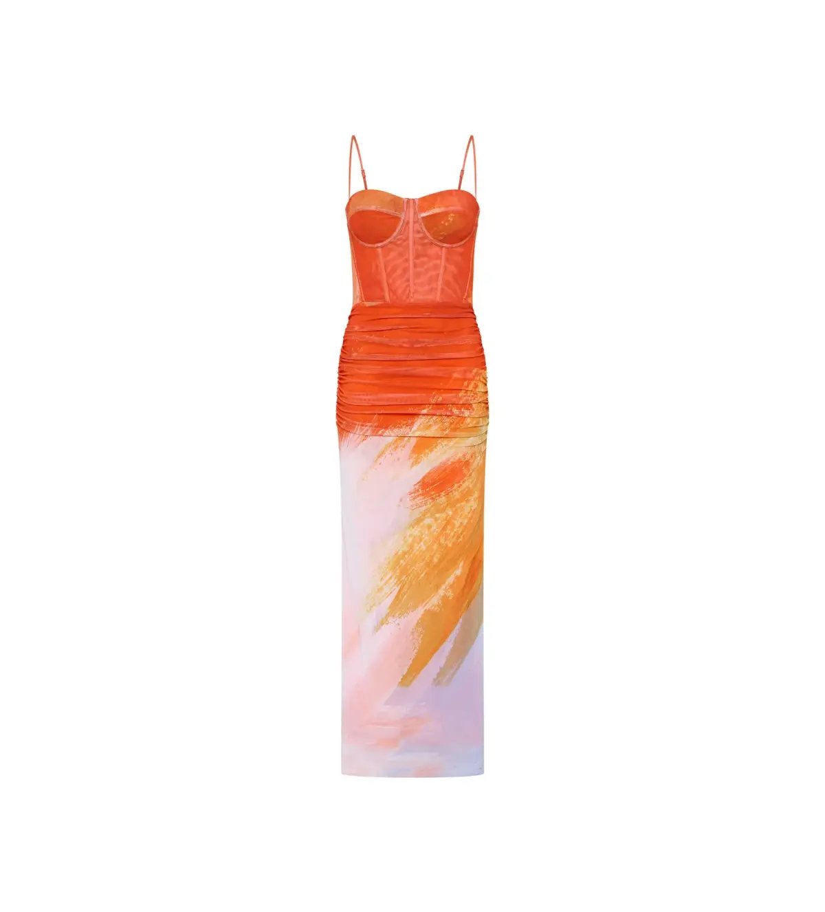 Rebecca Vallance Frida Corset Midi Dress Orange Size AU 12 photo 4