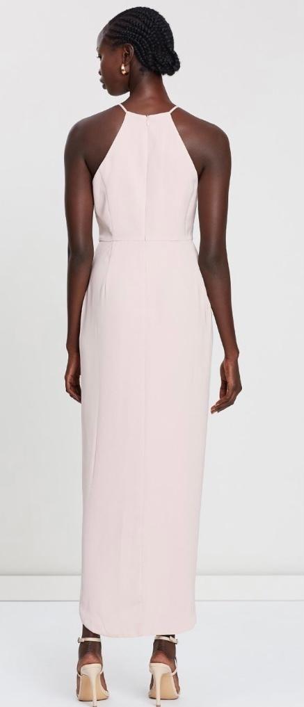 Shona Joy High Neck Ruched Midi Dress Pink Size 6 photo 3