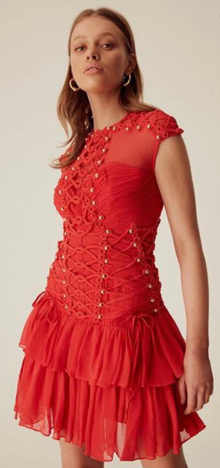 Thurley April Dress Red Size 10 photo 2