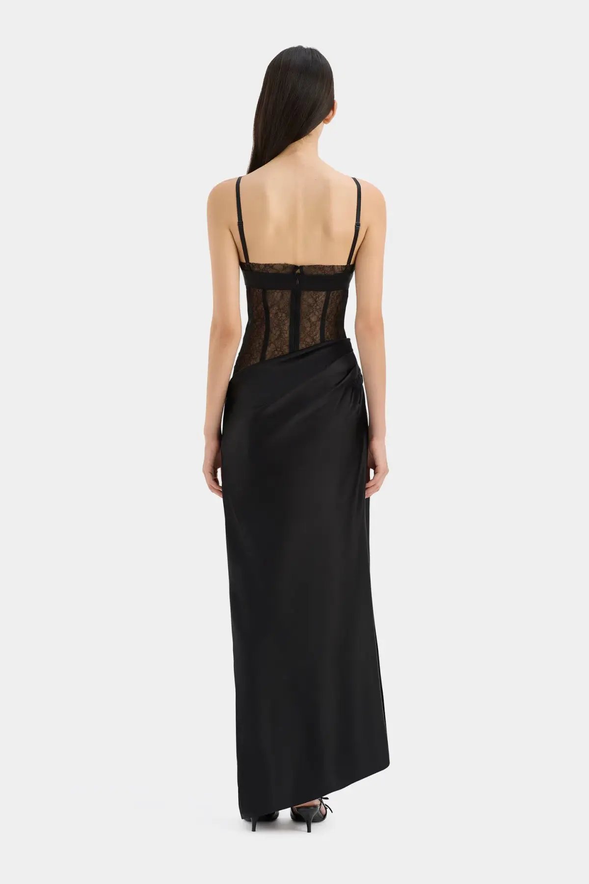 Sir the Label Dunya Draped Gown in Black Size 8 photo 2