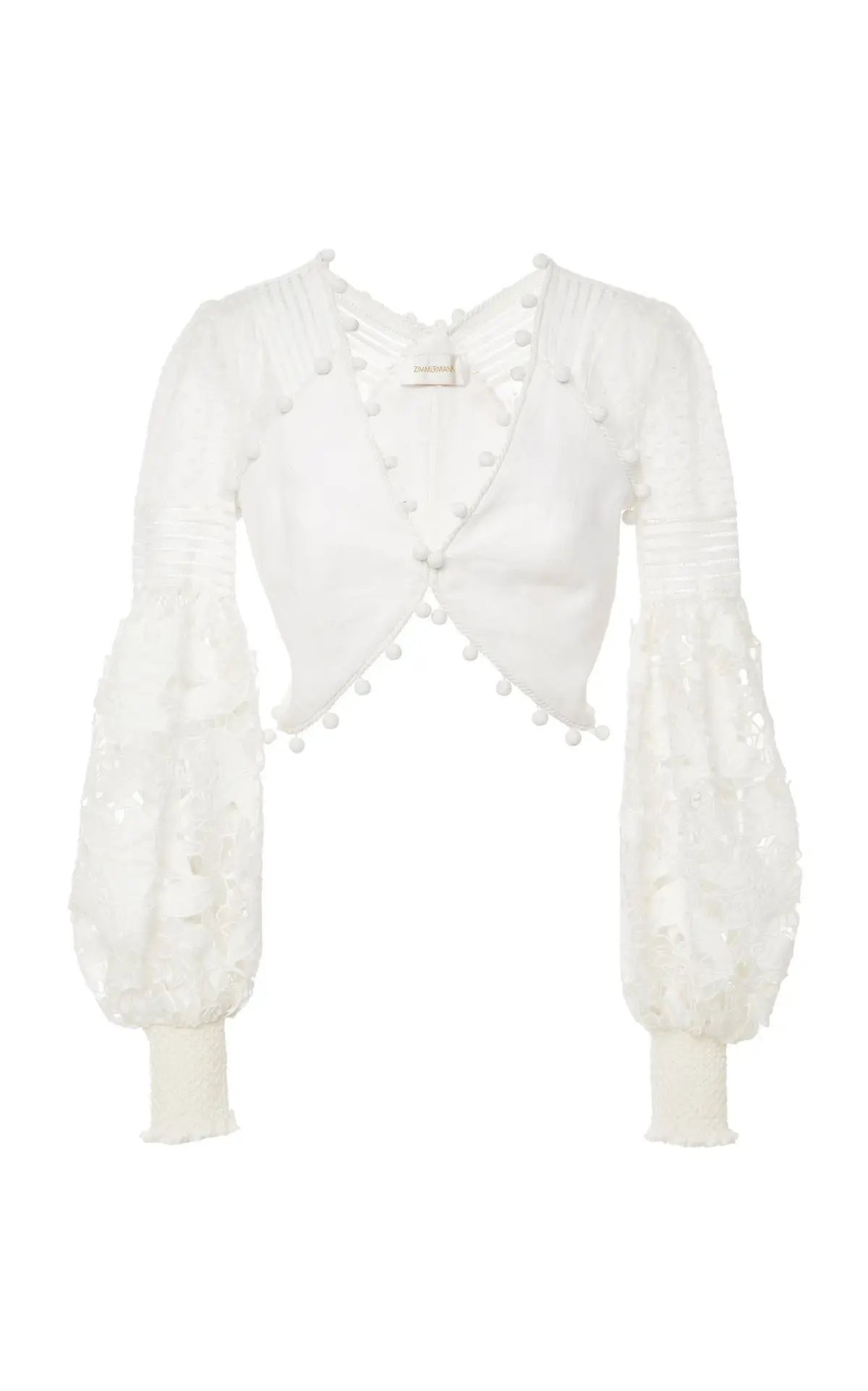 Zimmermann Corsage Pom-Pom Embellished Set Ivory Size 8 photo 6