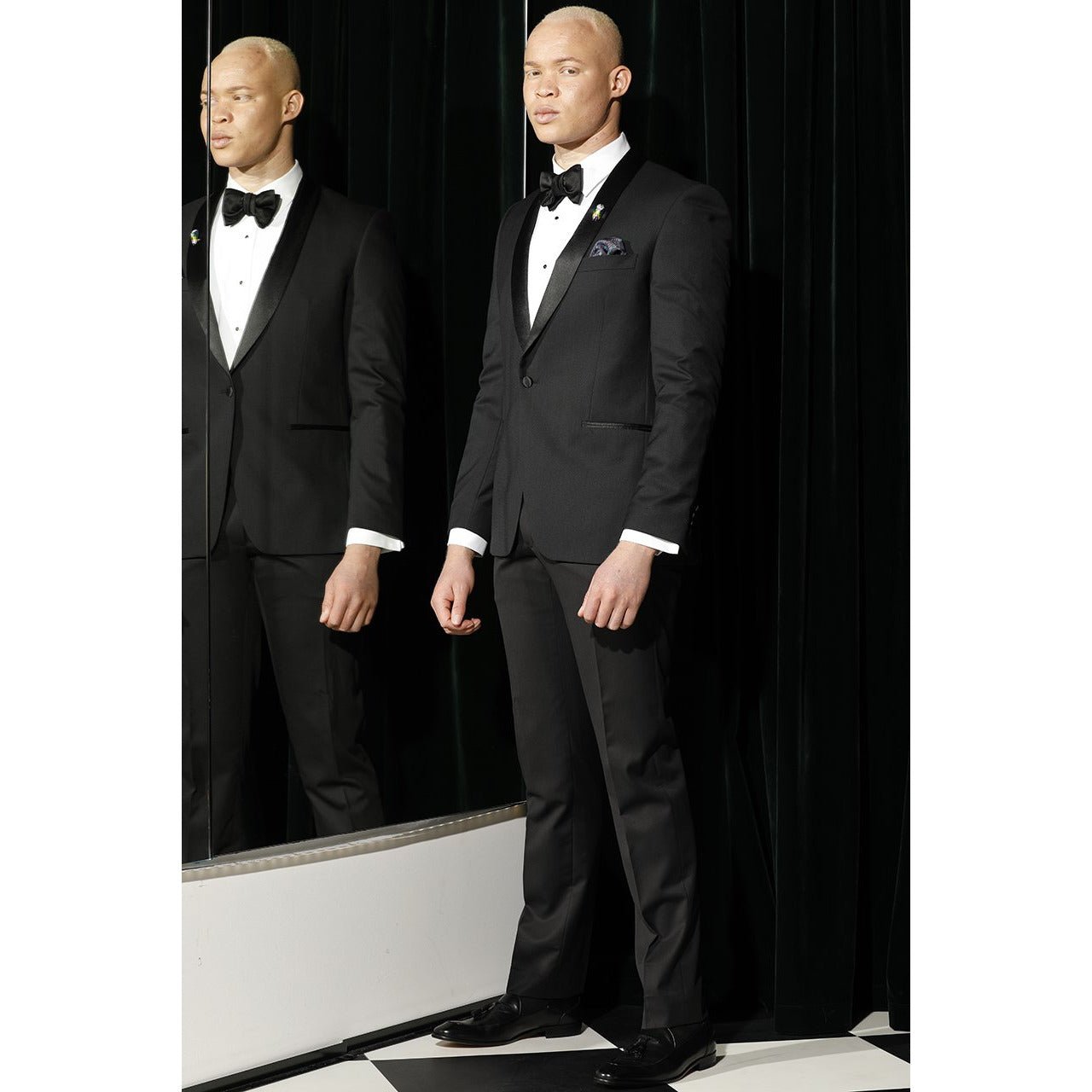 Boston Black Textured Shawl Tuxedo Jacket photo 2