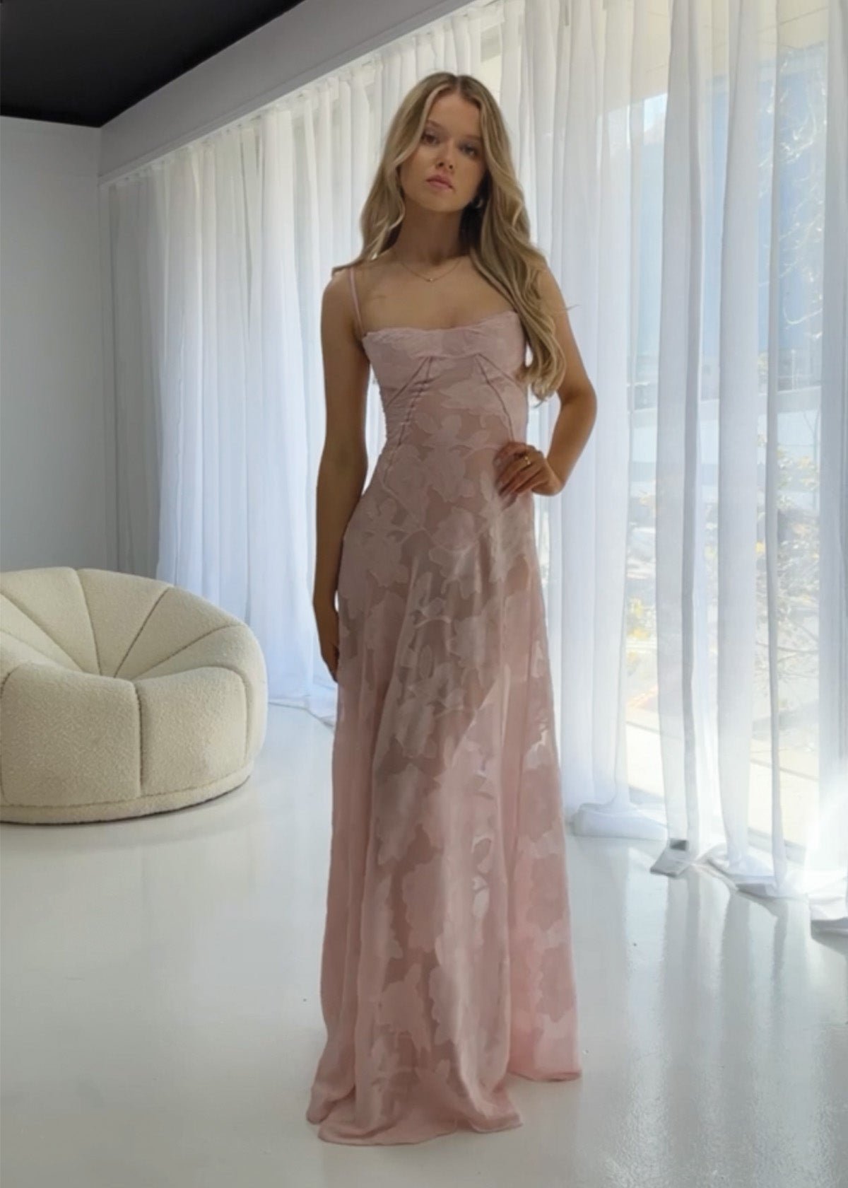 Seren Corset Gown in Blush Pink photo 3