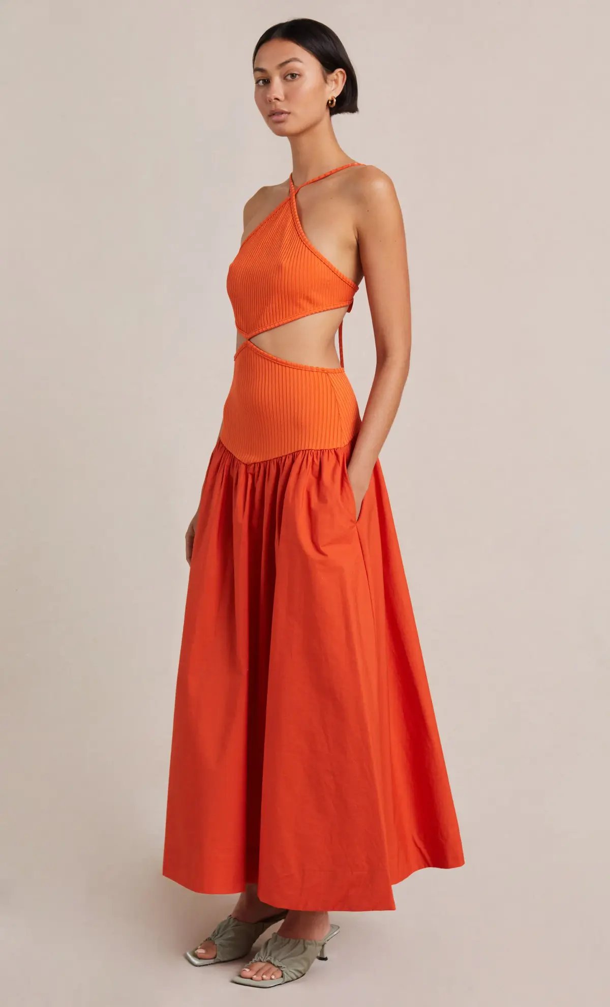 Bec and Bridge Ula Cut Out Maxi Dress Orange Size 8 photo 2