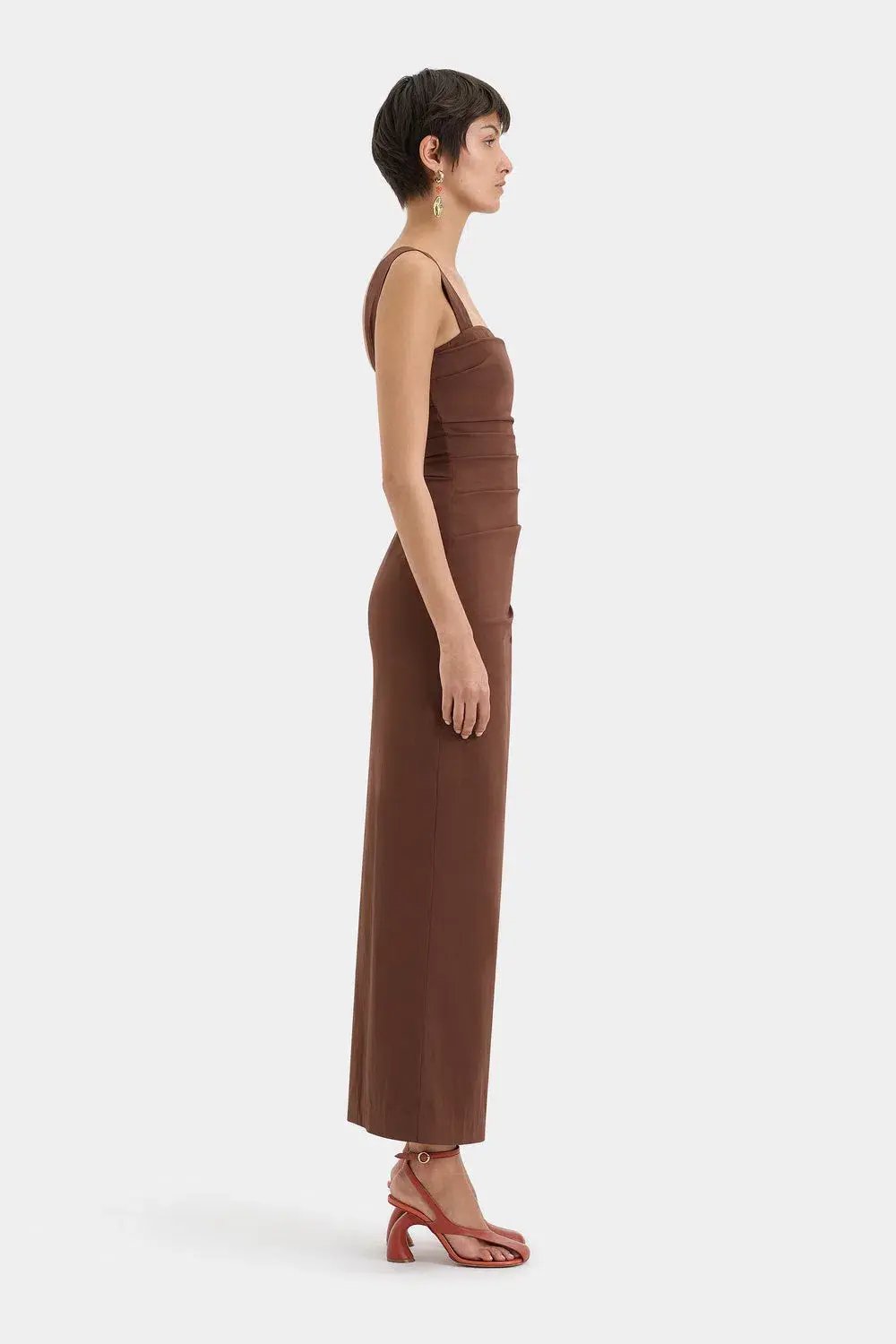 SIR the label Dahlia Balconette Gown in Chocolate size AU 8 photo 2