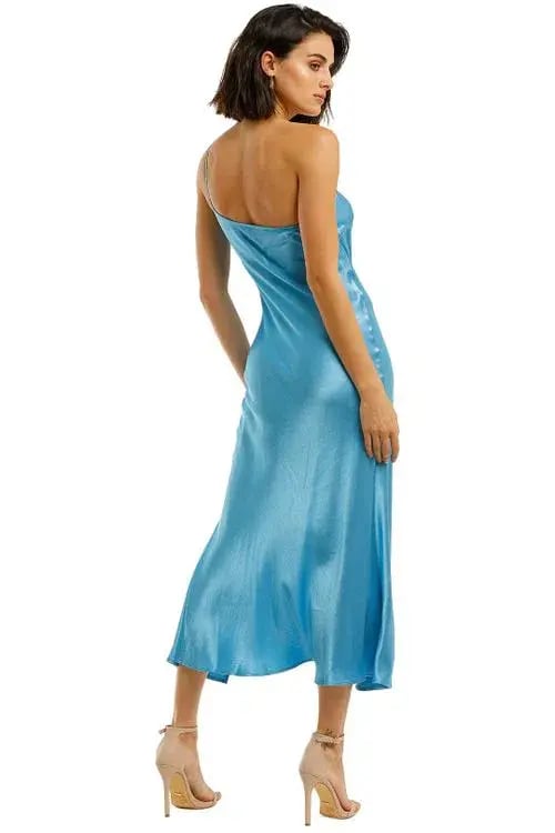 Bec and Bridge Frederic Asym Midi in Azure Blue Size 10 photo 3