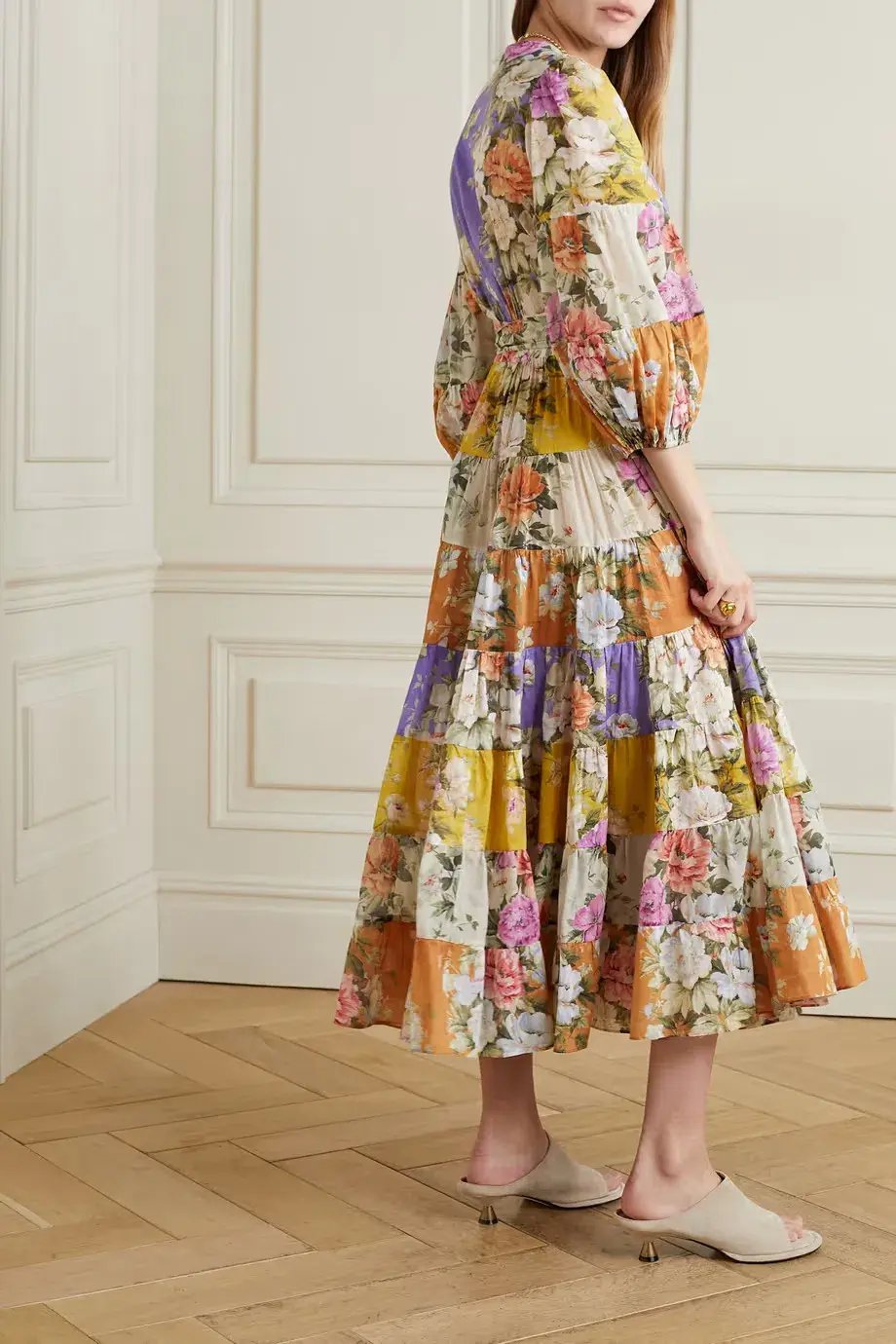 Zimmermann Pattie Wrap Midi Dress Floral Size 0 / Au 8 photo 2