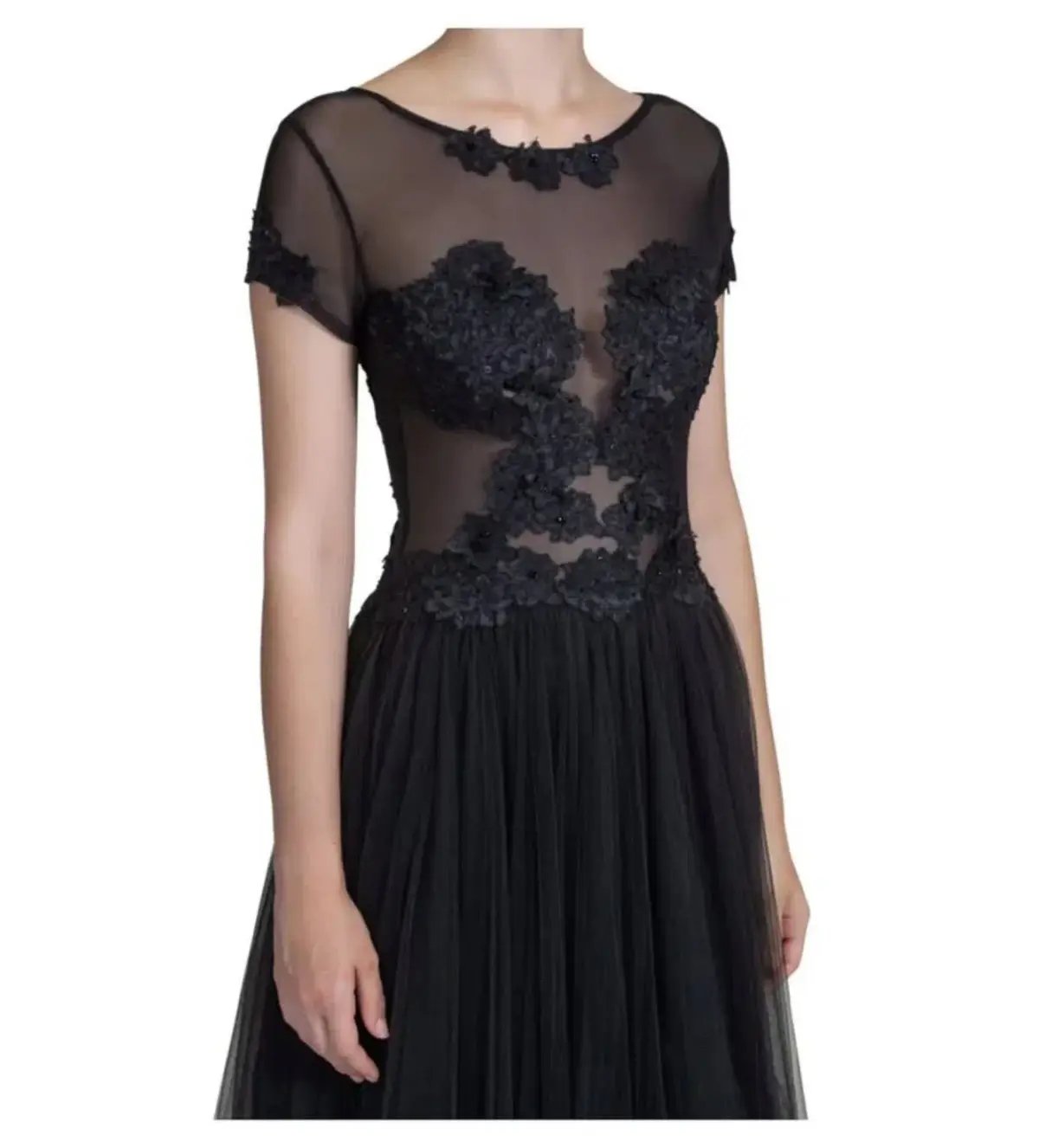 Jonte Illusion Lace Gown Black Size AU 10 photo 2