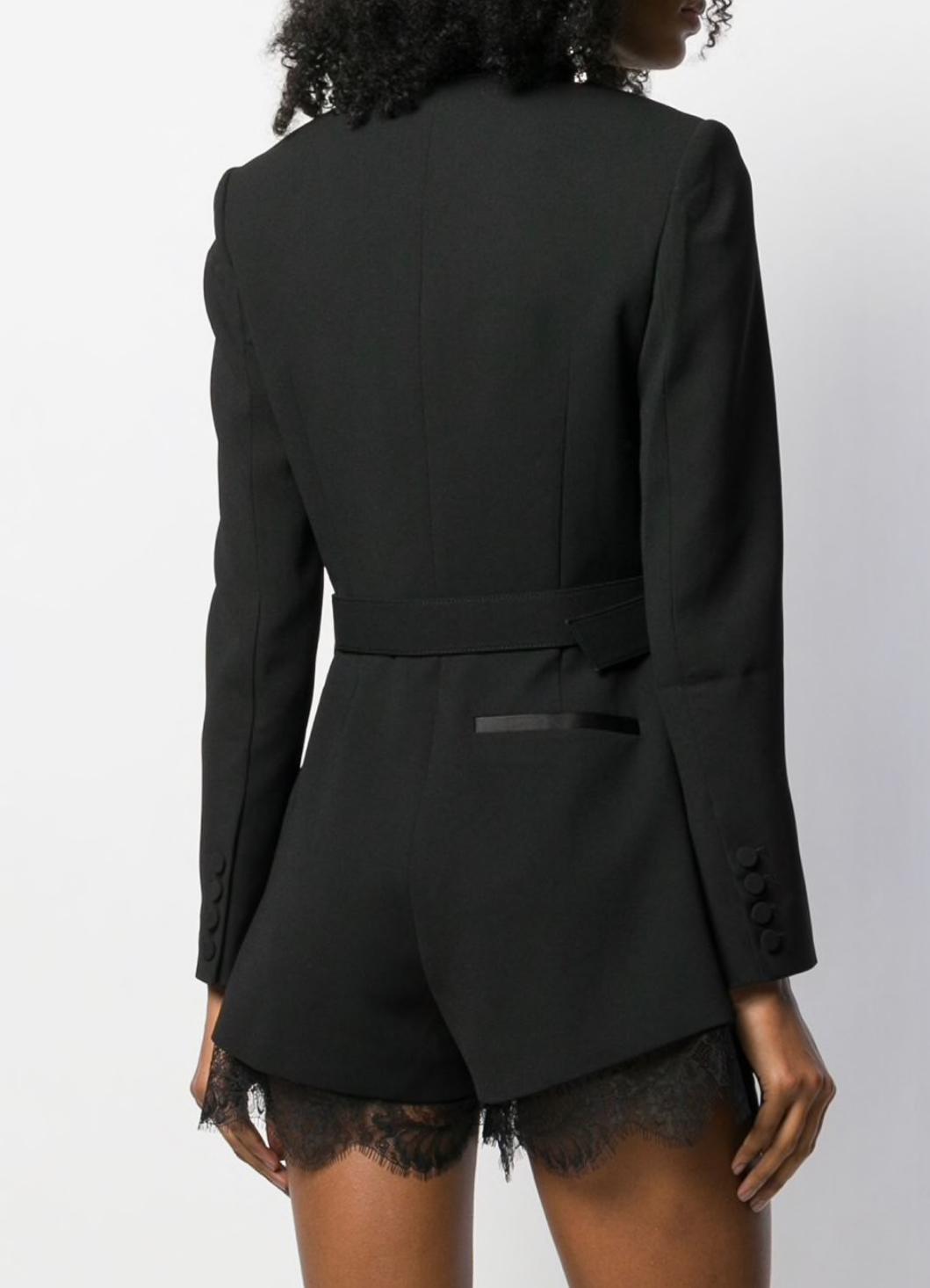 Self Portrait Tuxedo Playsuit Black Size 10 photo 2