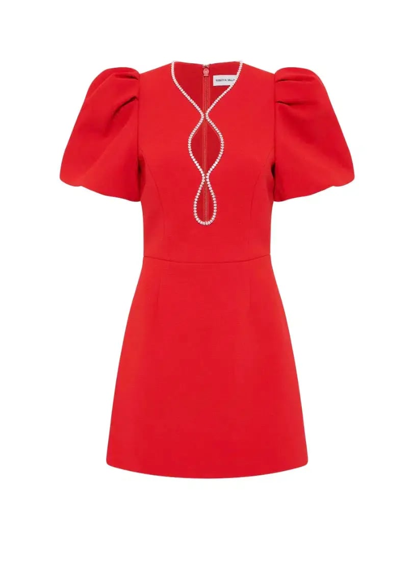Rebecca Vallance Karina Puff Sleeve Mini Dress Red Size 8 photo 2