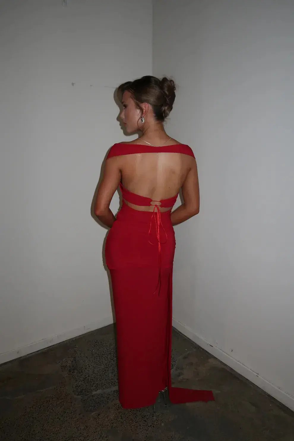 Deconduarte Ivana Jersey Maxi Dress in Pure Red Size XS / AU 8 photo 6