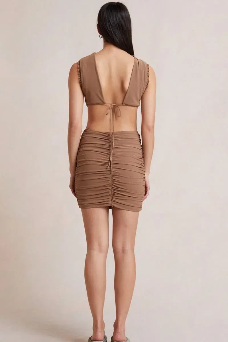 Bec & Bridge Vixen Mini Dress Sepia Size 12 photo 3