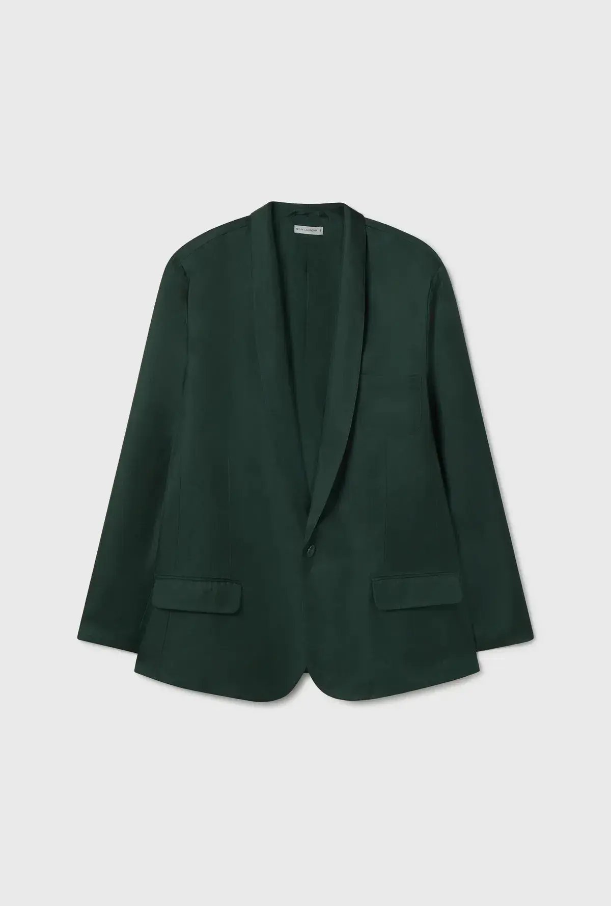 Silk Laundry Twill Miami Blazer Scarab Green Size 8/S photo 4