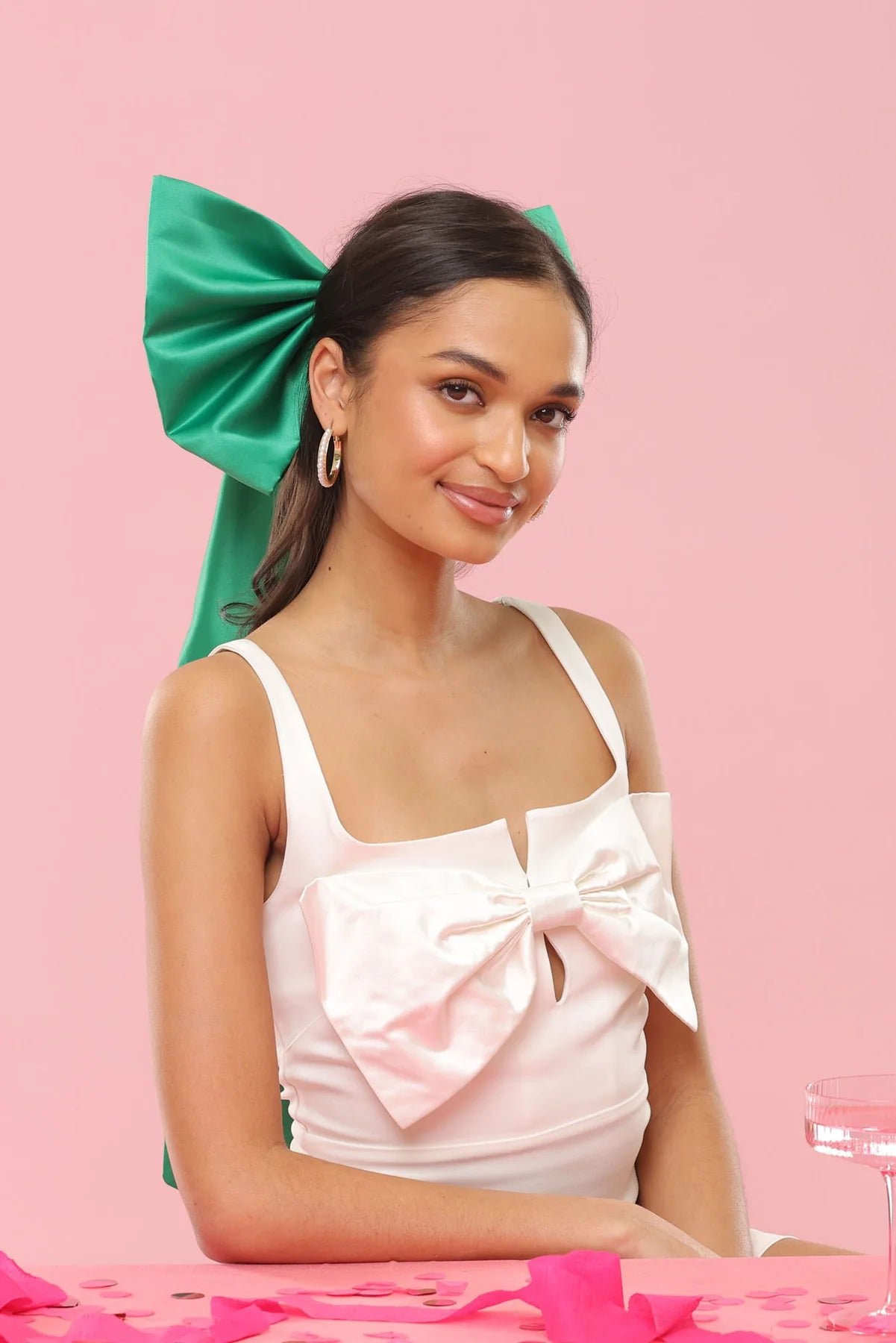 MORGAN & TAYLOR CARMEN OVERSIZED BOW - EMERALD photo 3