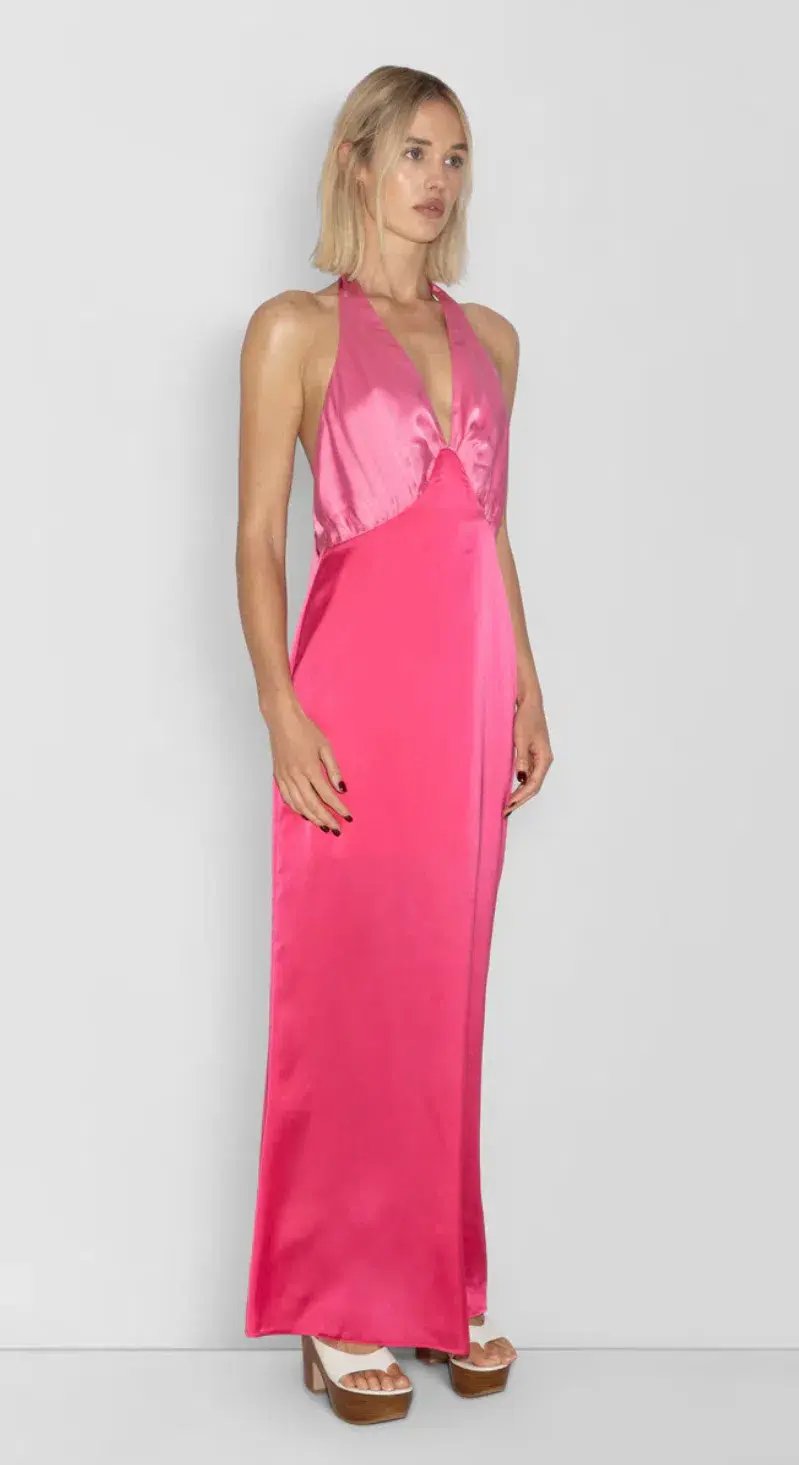 The Wolf Gang Oahu Slip Dress Hot Pink Size M / AU 10 photo 4