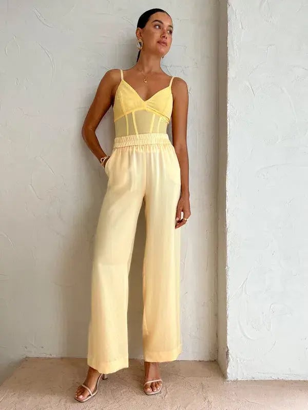 Viktoria & Woods Omega Bustier in Flax Pastel Yellow Size 1/Au 8 photo 2