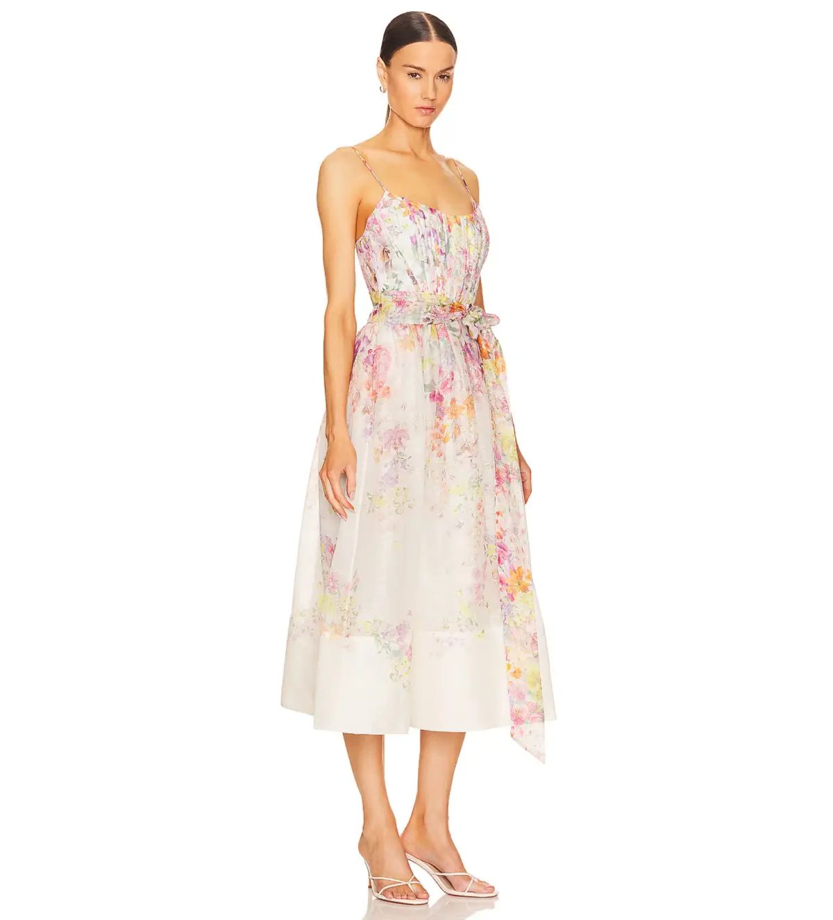 Zimmermann Natura Midi Corset Dress in Kaleidoscope Garden Floral Size 3 / AU 12 photo 2