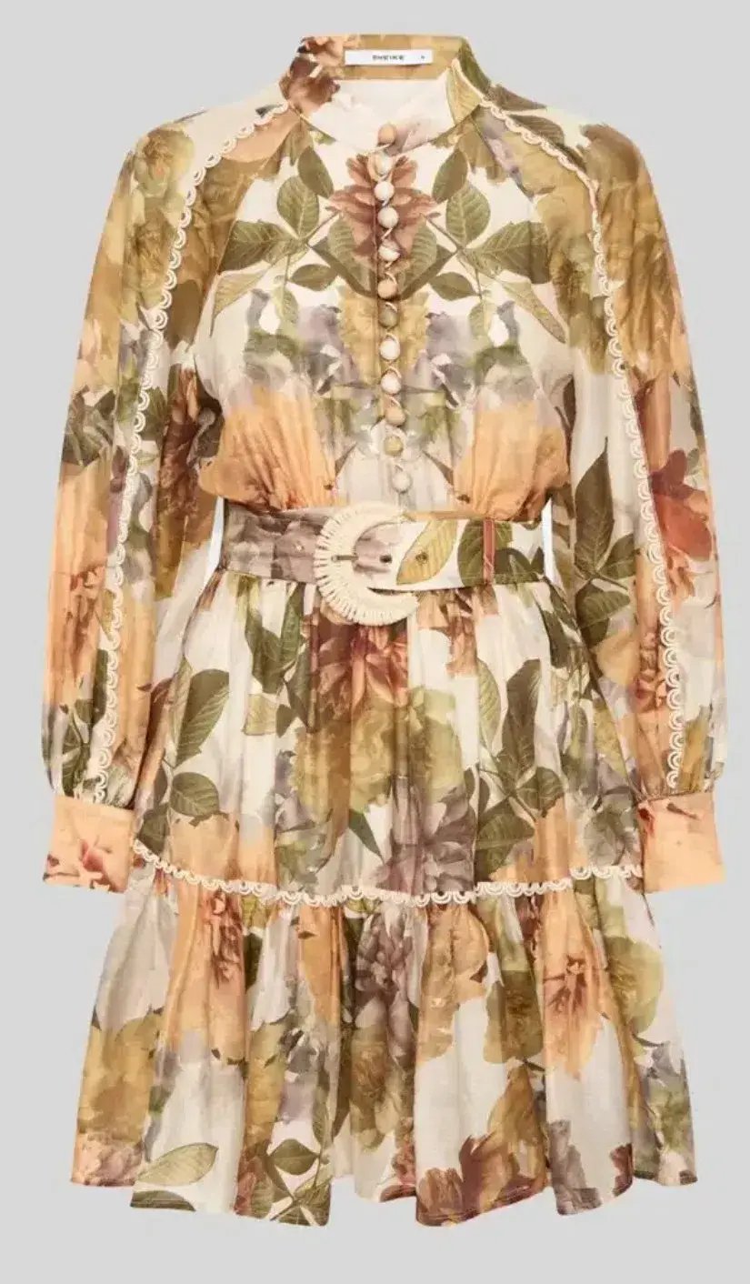 Sheike Sepia Floral Mini Dress Size 10 photo 2