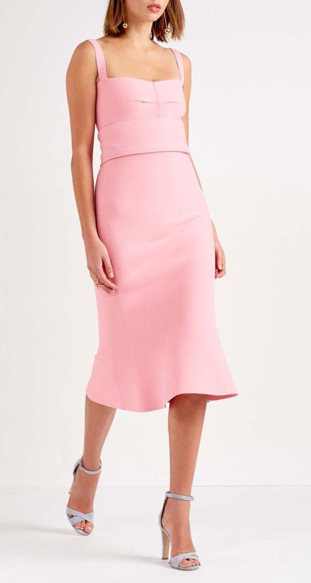 Scanlan Theodore Crepe Knit Bralette Dress Pink Size S / Au 8 photo 3