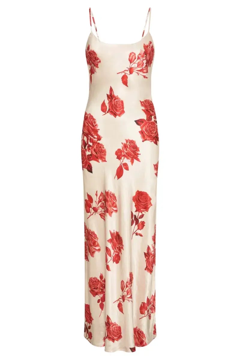 Meshki Rosalie Maxi Dress White & Red Rose Print Size S / AU 8 photo 7