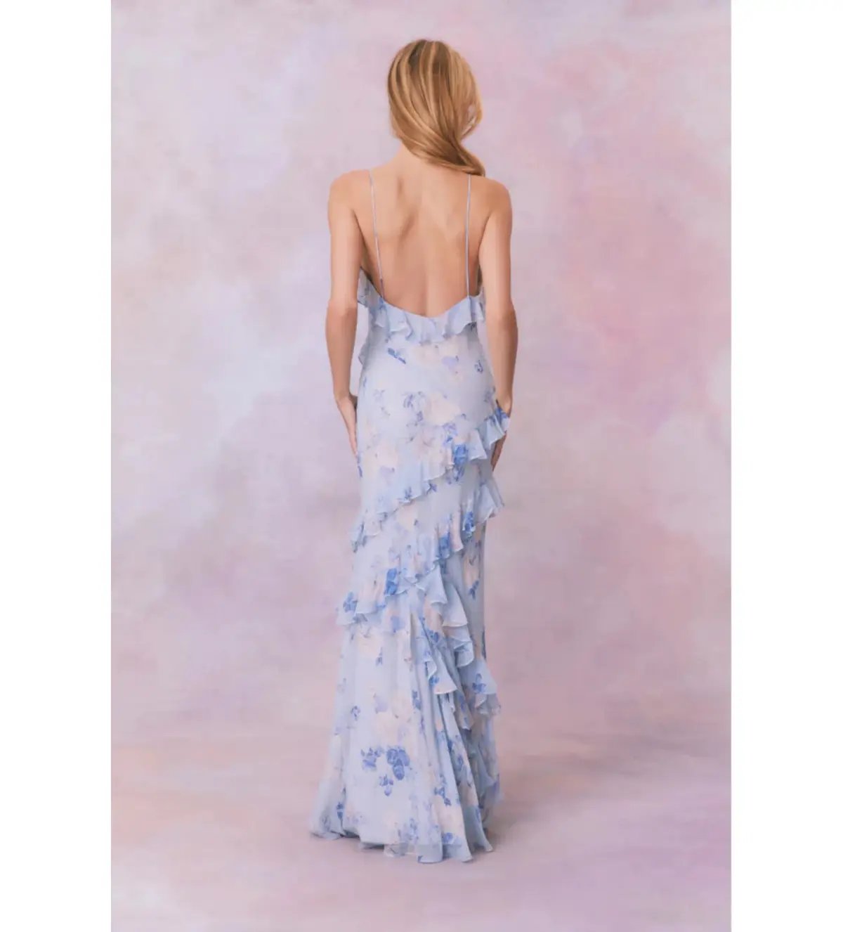 LoveShackFancy Rialto Maxi dress Blue Whisper Size US2/ AU 6 photo 3