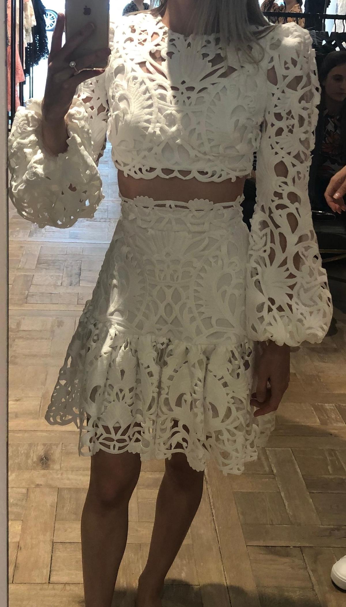 Thurley Utopia White Lace Top & Skirt White Size 6 photo 2