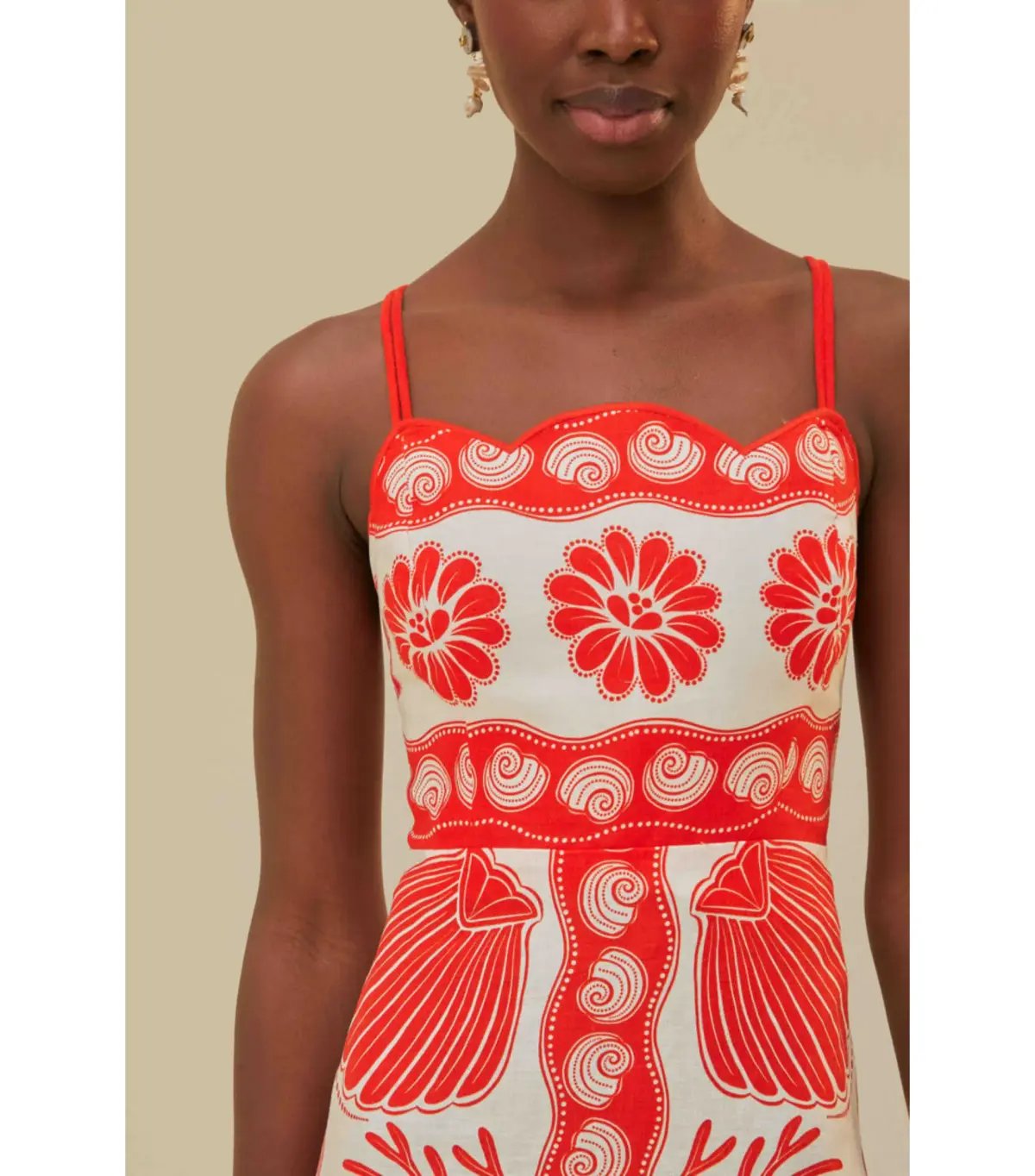 Farm Rio White Ainika Shell Linen Mini Dress Multi Size Medium / AU 10 photo 3