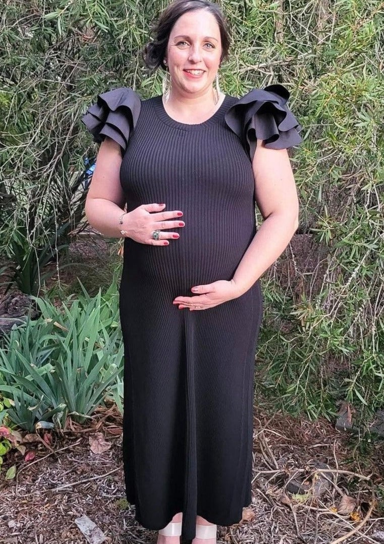Aje Questa Puff Midi Dress, Black photo 2