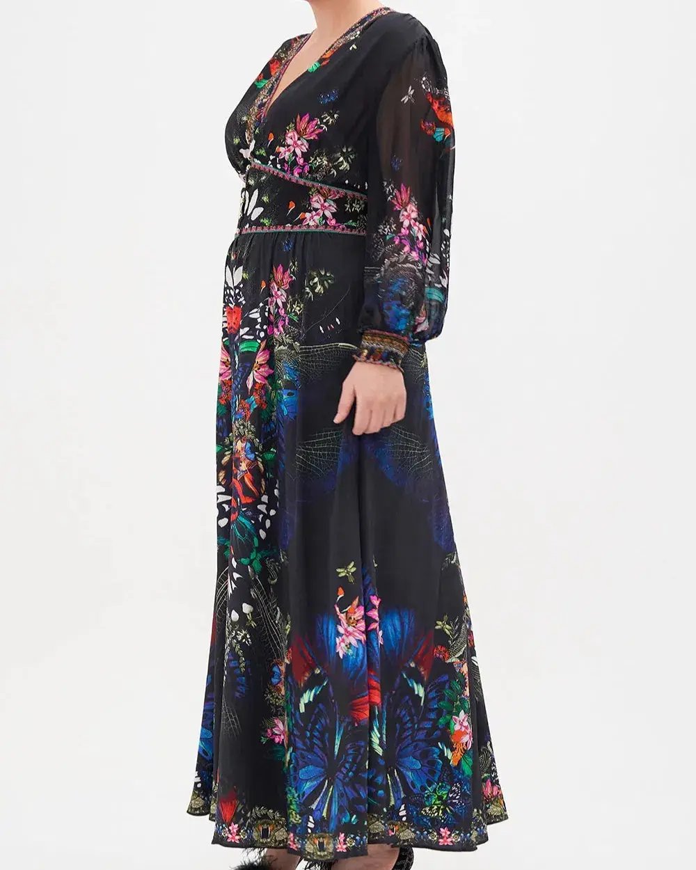 Camilla Flutter By Button Maxi Dress With Shaped Waistband Multi Size XXL / AU 18 photo 2