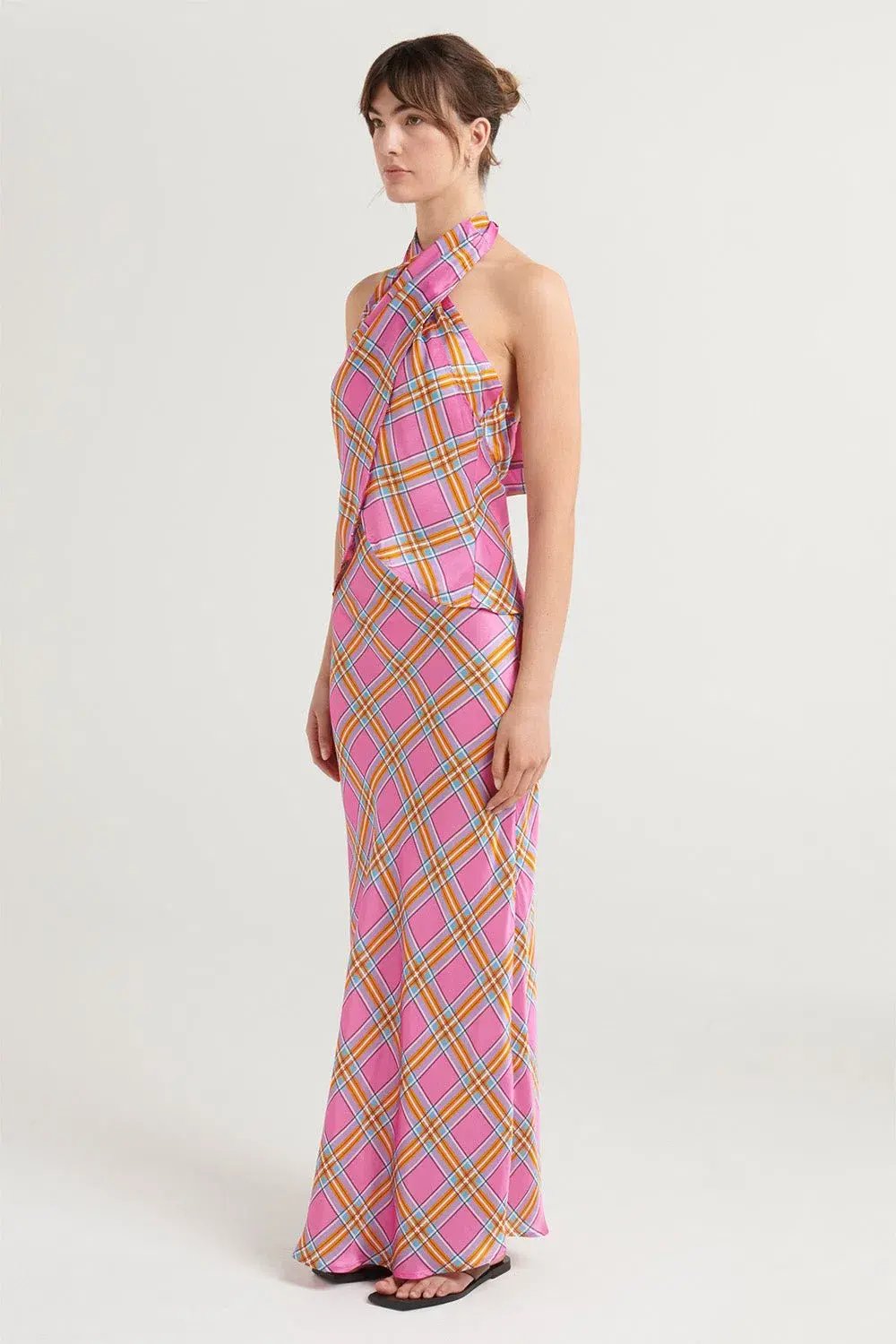 Steele Marcela Top and Cassidy Skirt Set Pink Check Size 10 photo 2