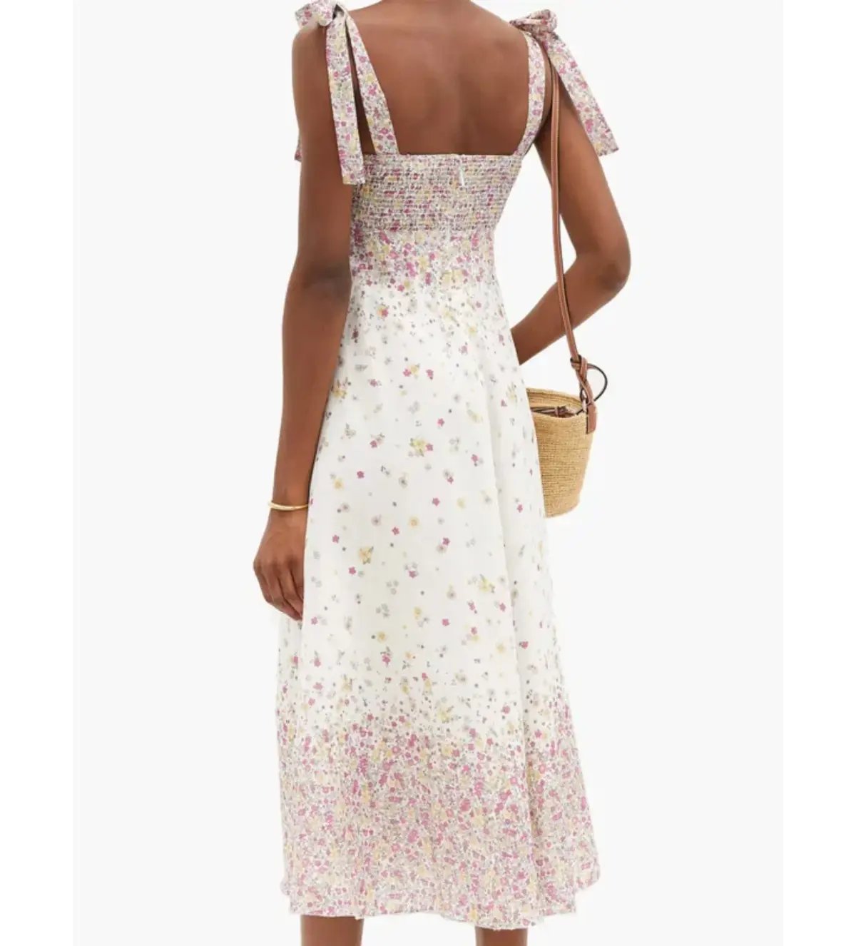 Zimmermann  Linen Carnaby Tie Shoulder Midi Dress in white Size AU 6 photo 4