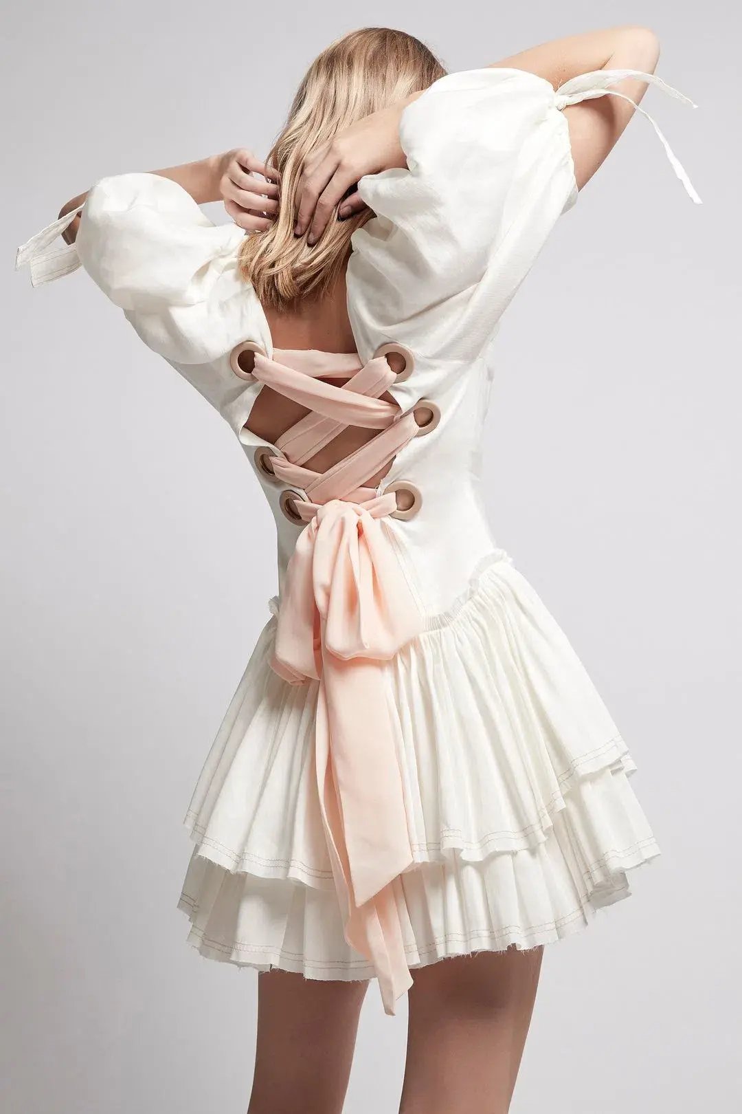 Aje Overture Laced Ballet Mini Dress White Size 8 photo 2
