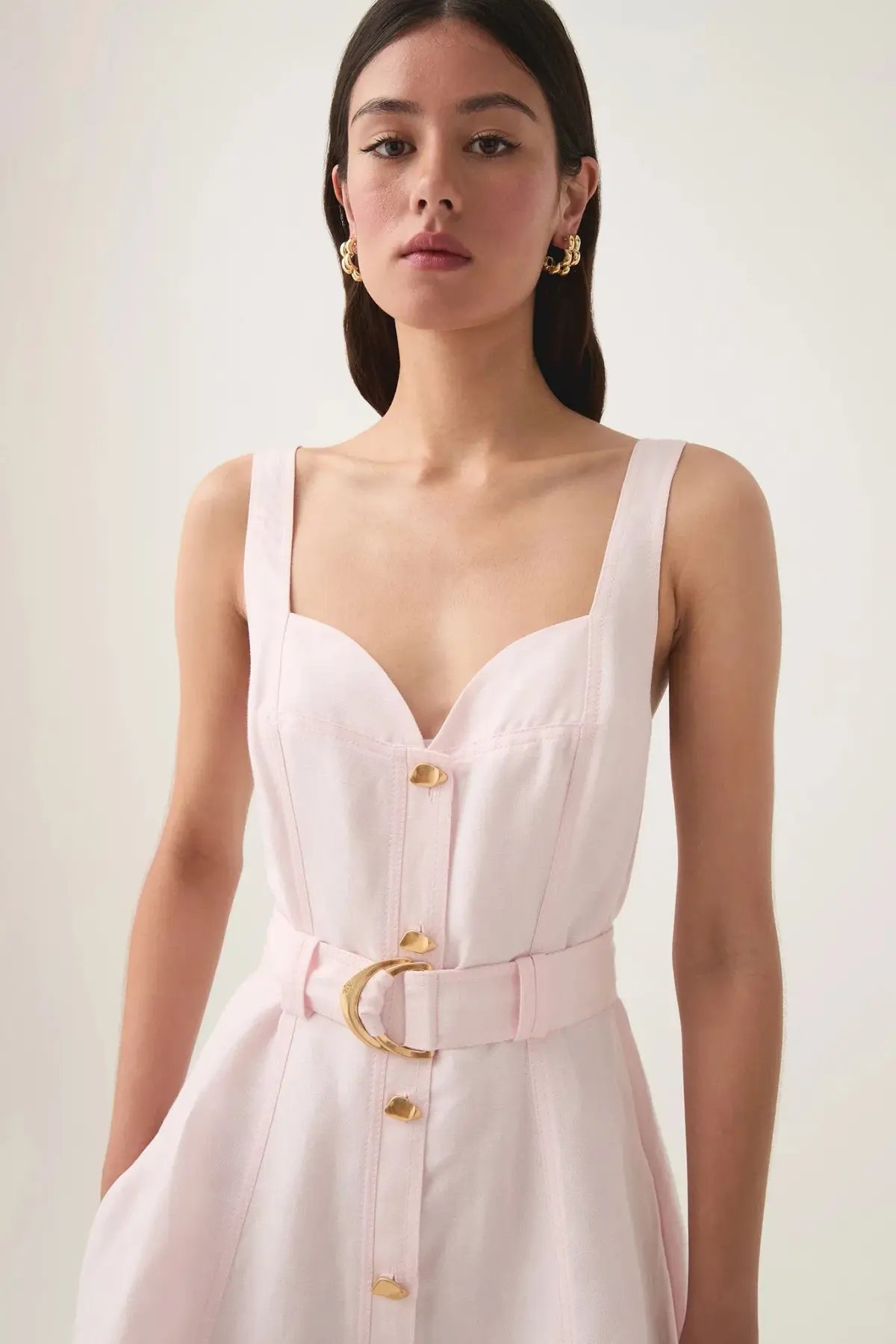 Aje Clay Belted Mini Dress / Pastel Pink / Size 16 photo 3