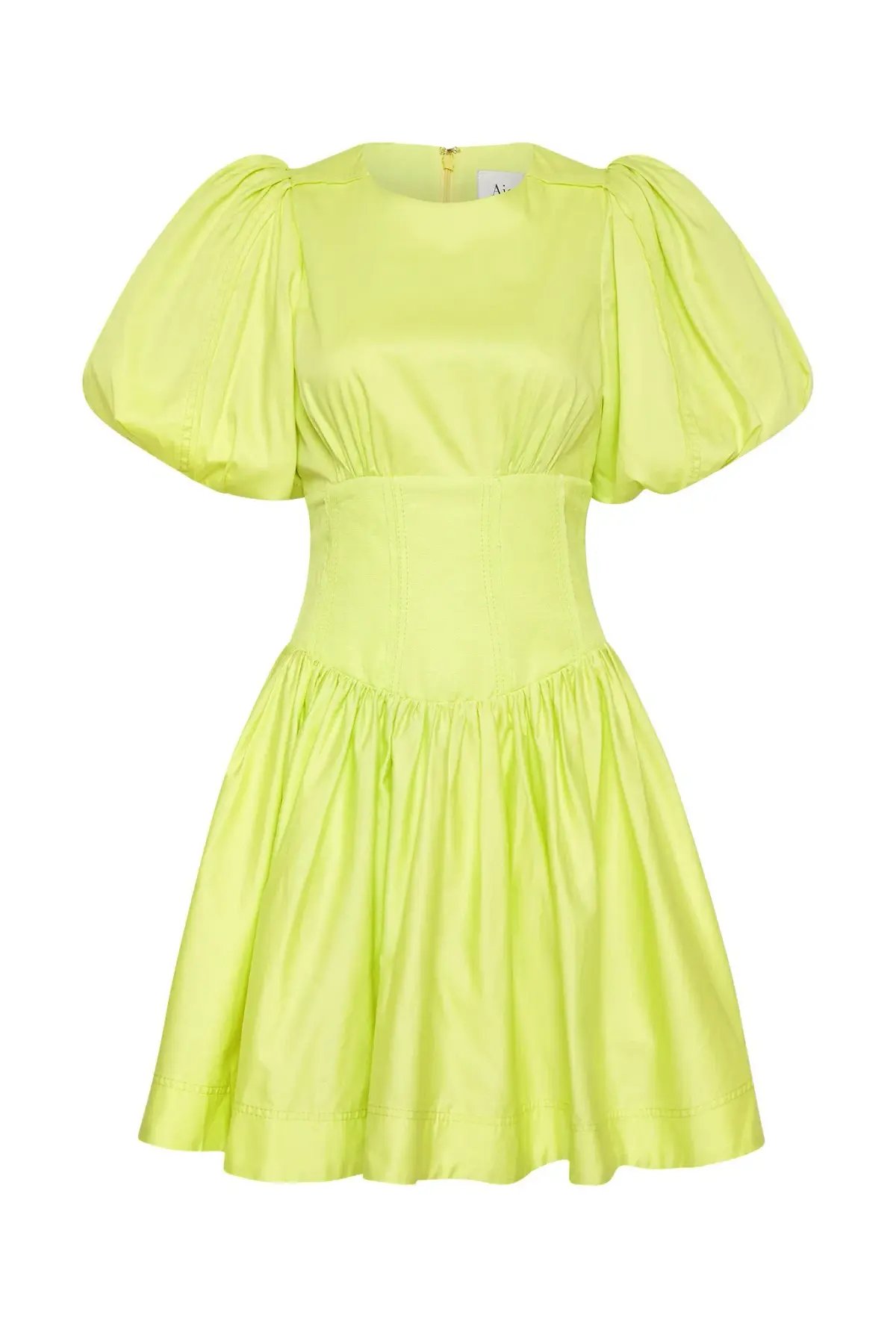 Aje Gianna Puff Sleeve Mini Dress Light Lemon Size 8 photo 5