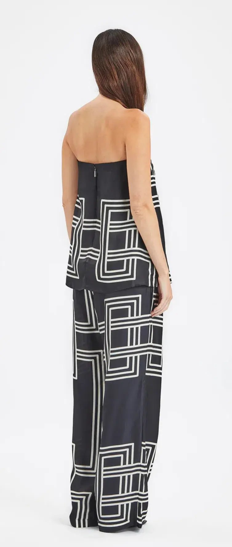 Ginger & Smart Walk the Line Strapless Top Black/Print Size 8 photo 4