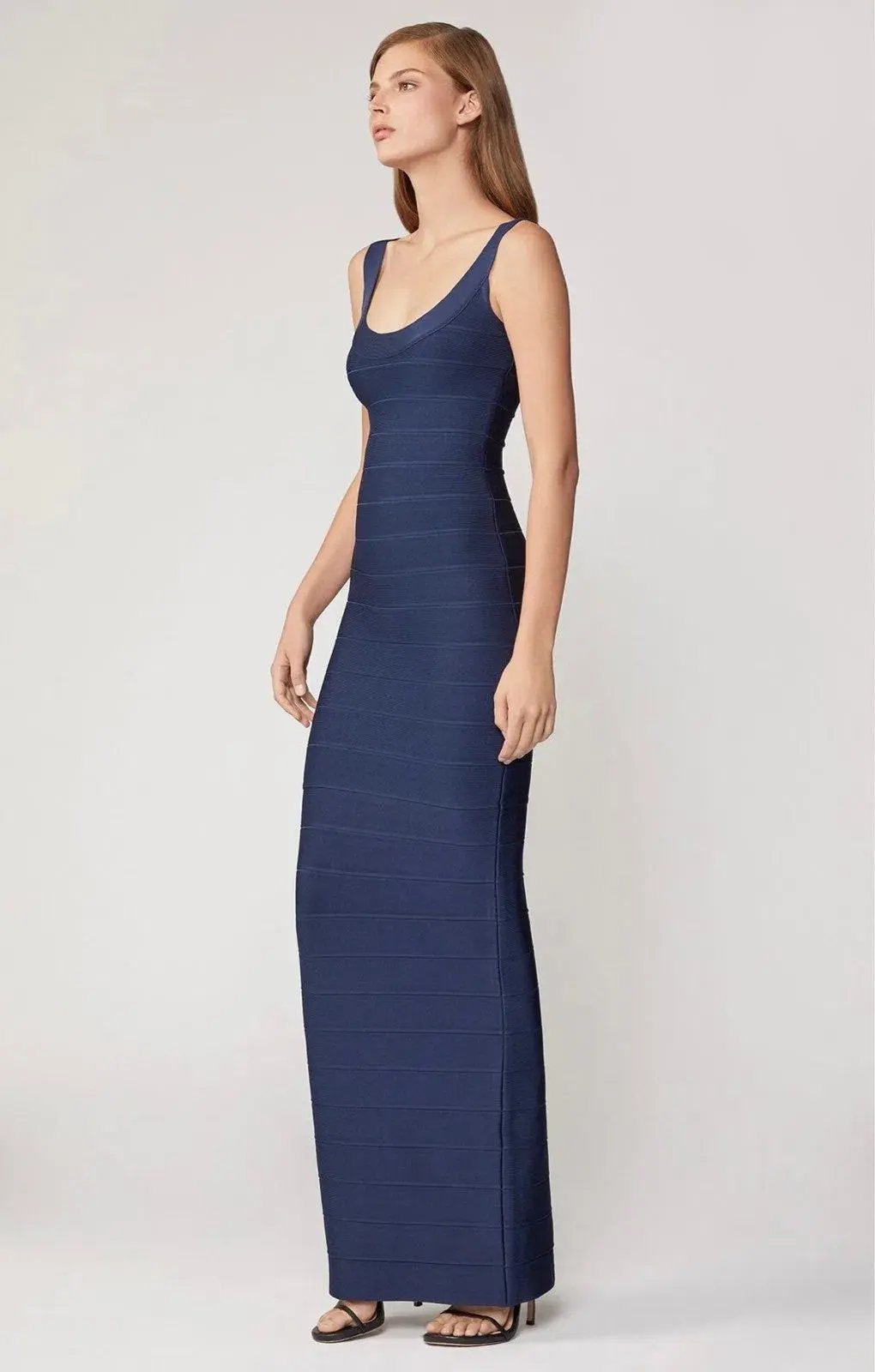 Herve Leger Navy Round Neck Gown Size XXS/AU 4 photo 2