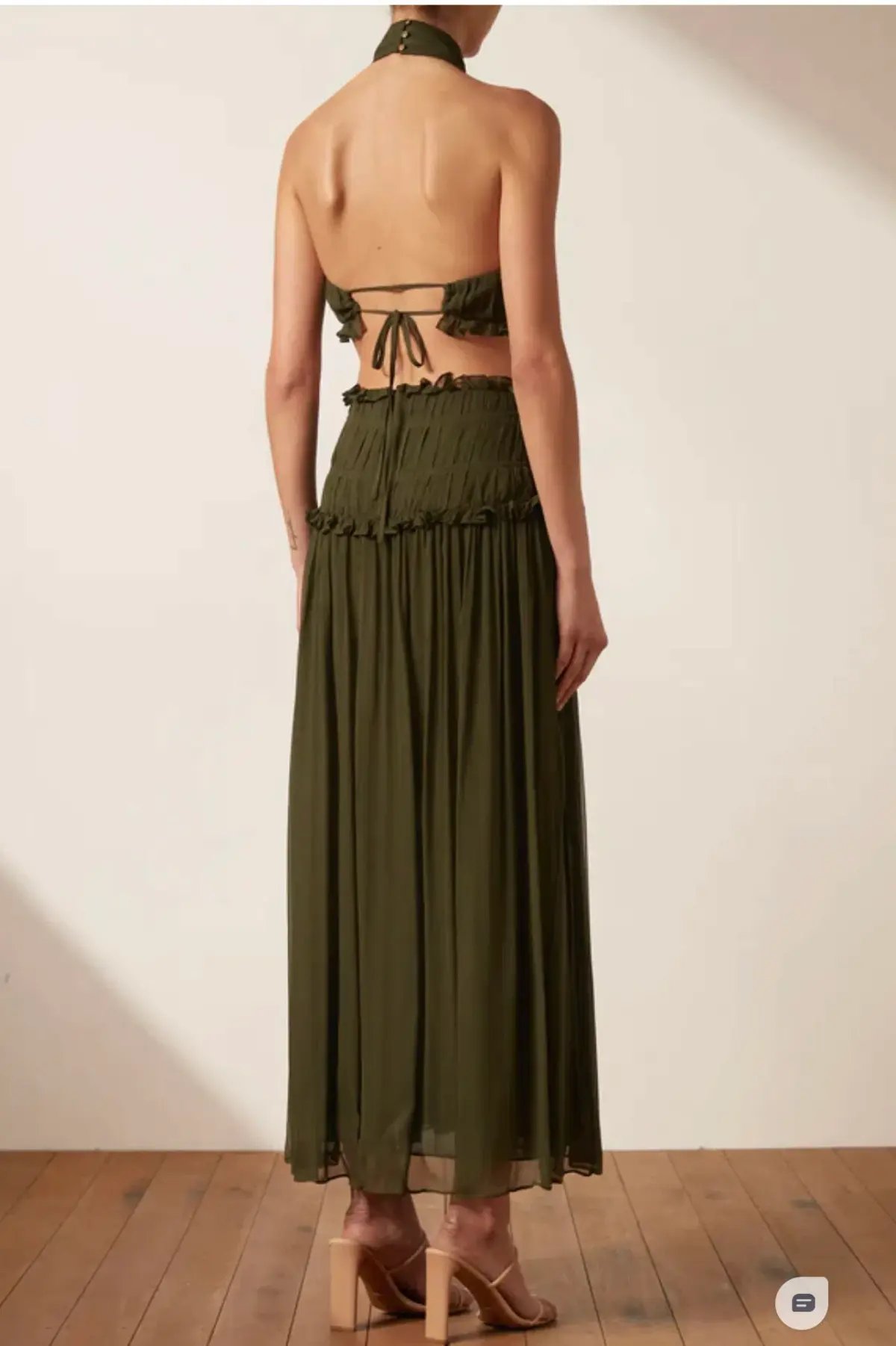 Shona Joy Safira Midi Dress Green Size AU 8 photo 2